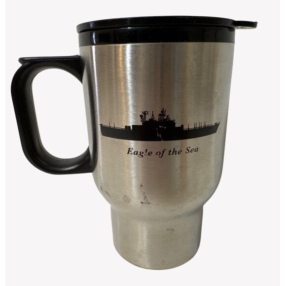 Rare USS Tarawa LHA-1 Military Vessel Stainless Steel Travel Mug Collectible - Picture 3 of 8